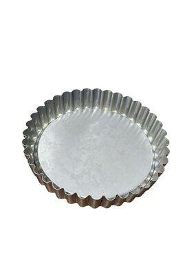 Vintage 10” Fluted Tart Quiche Pan Removable Bottom Aluminum Baking Mold